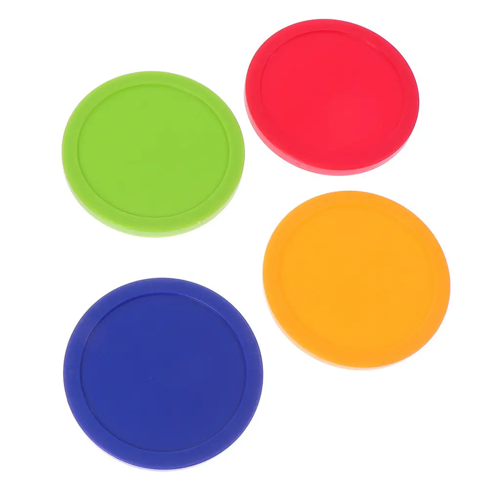 4Pcs Air Hockey Pucks Heavy-Duty Plastic Construction Fast-Sliding Mini Hockey Piece for Bars Billiards Rooms Game Table