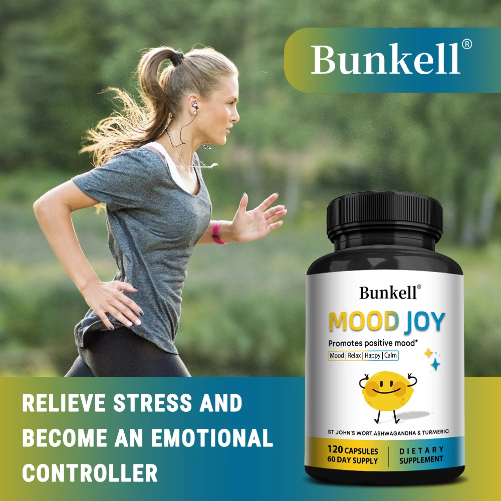 Mood Joy - Premium St. John's Wort, Ashwagandha & Turmeric - Promotes Naturally Calm & Relaxed Mood, Spiritual & Brain Health