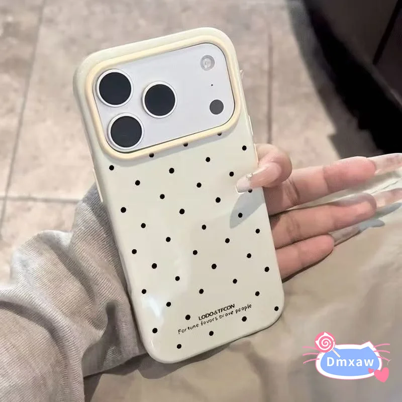 Cute Black Polka Dot Phone Case For Tecno Camon 50 Ultra 40 30 20 Pro 16S 15 Air Pova 8 Pro 5G 4G Candy Color Soft Frame Casing - view 3