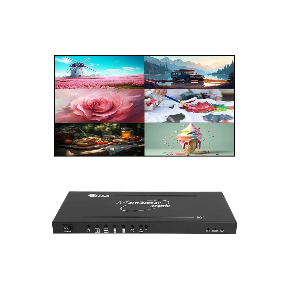 Industrial 4K60Hz 8-Split Multi-Viewer Processor, Multi Display Modes, 24/7 Continuous Working for Control Room  Monitoring Room