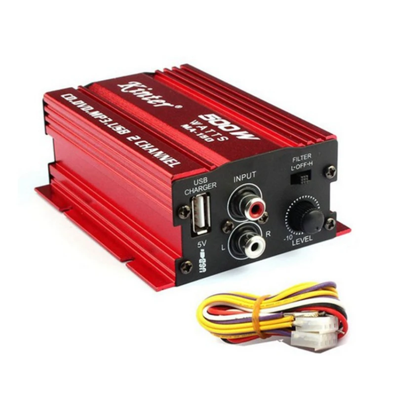 Motorcycle Car Amplifier 2 Channel DC12V Power Amplifier 500W HiFi Digital Stereo Audio AMP MA-150