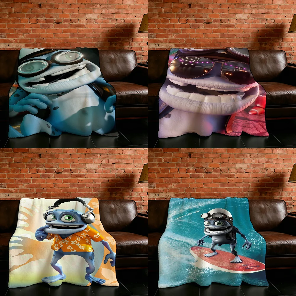 Funny C-Crazy Frog Dj Ding Ding Blanket Flannel Warm Soft Throw Blanket For Room Sofa Childish Birthday Gifts
