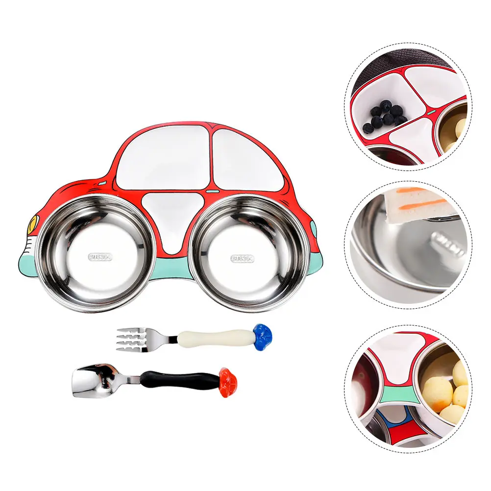 

's Car Plate Cartoon Bowl s Eating Supply Stainless Steel S-proof Classified