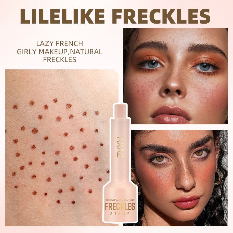 천연 주근깨 스탬프 펜 - 빠른 건조 방수 라이트 커버리지 임시 가짜 주근깨 메이크업 메이크업 브러쉬 얼굴용