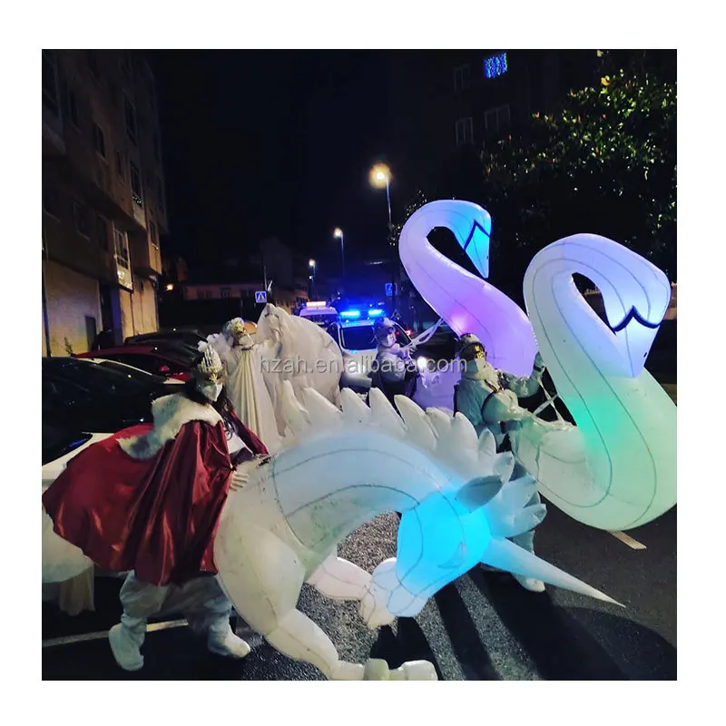 Walking Inflatable Unicorn Costume with Light for Parade Festival Party Decoration