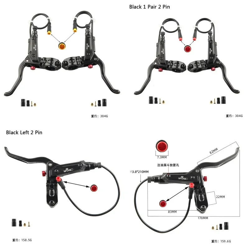 NFOX GT267 Power Off Brake Handle 2 3 Pin E bike Oil Brake Lever for Bafang Hall Motor Hydraulic Brakes Mountain E Bike