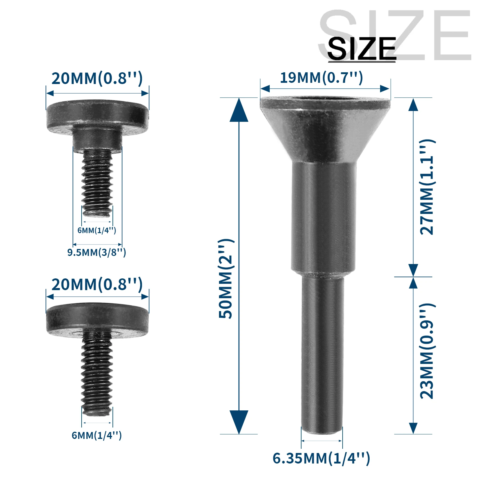Mandrin de montage pour lame de scie circulaire, roue à tronçonner, trou d'arbre de 3/8 "et 1/4", support de tige de 1/4 "pour meuleuse, outil lointain