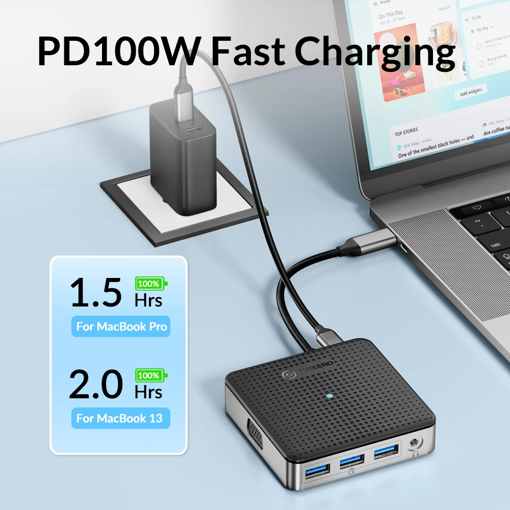 Imagem -06 - Phixero-estação de Ancoragem tipo c Monitor Duplo 10 em Ecrã Triplo Hub Usb c Adaptador Múltiplo para Portáteis Tablets Plug And Play