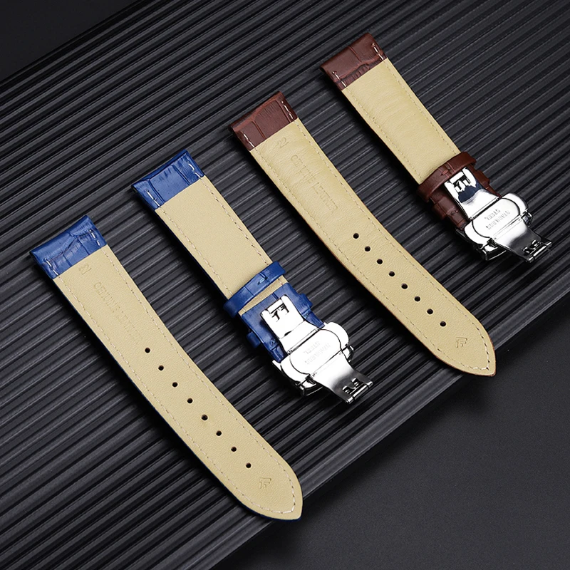 Cowhide Watch Strap For ZENITH DEFY 95.9000/33.9002 Watchband Butterfly Clasp 23mm Blue Black Brown Straight Joint Men\'s watch