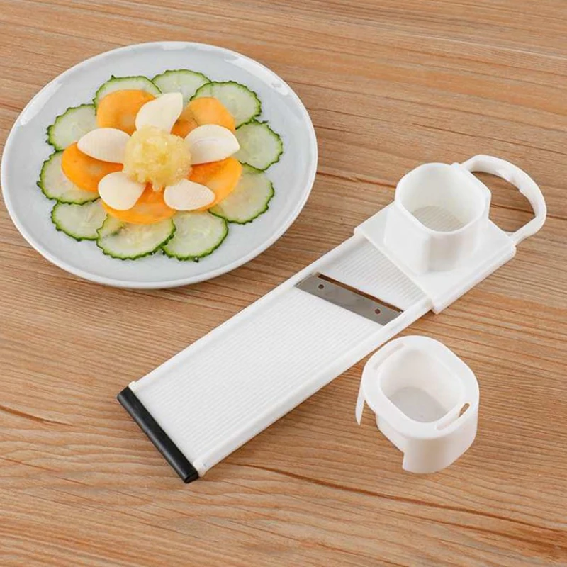 ● Cortador y rebanador manual 2 en 1 de jengibre y ajo, picador de verduras de doble cara para cocina, utensilio de cocina para el hogar