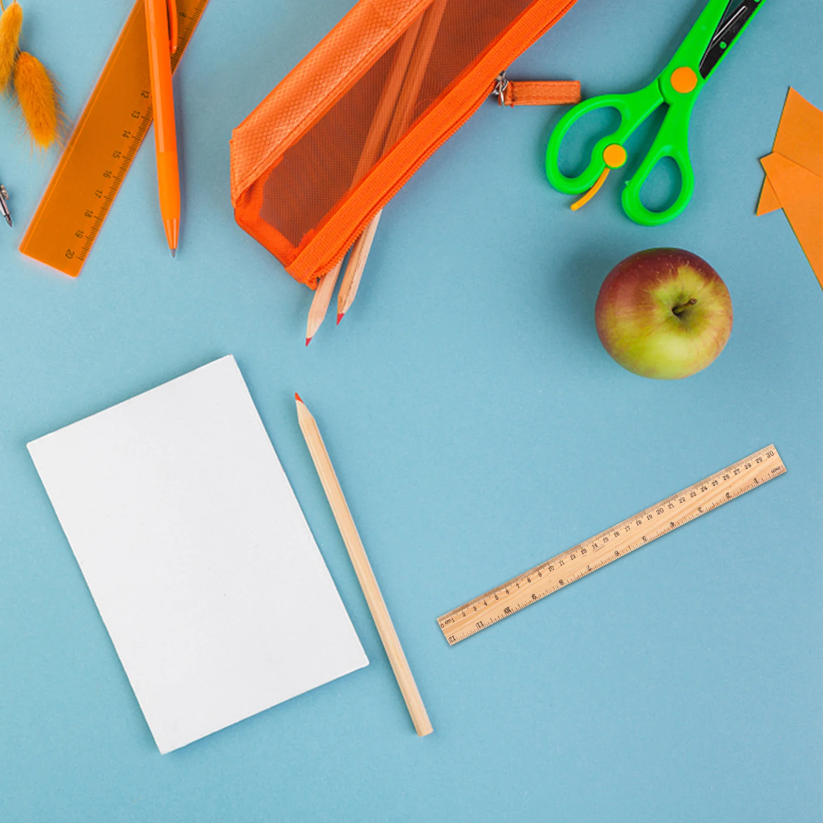 

20Pcs Wooden Measuring Rulers Durable Straight Edges for Students Drawing Engineering Design Supplies Straight Edges Rulers