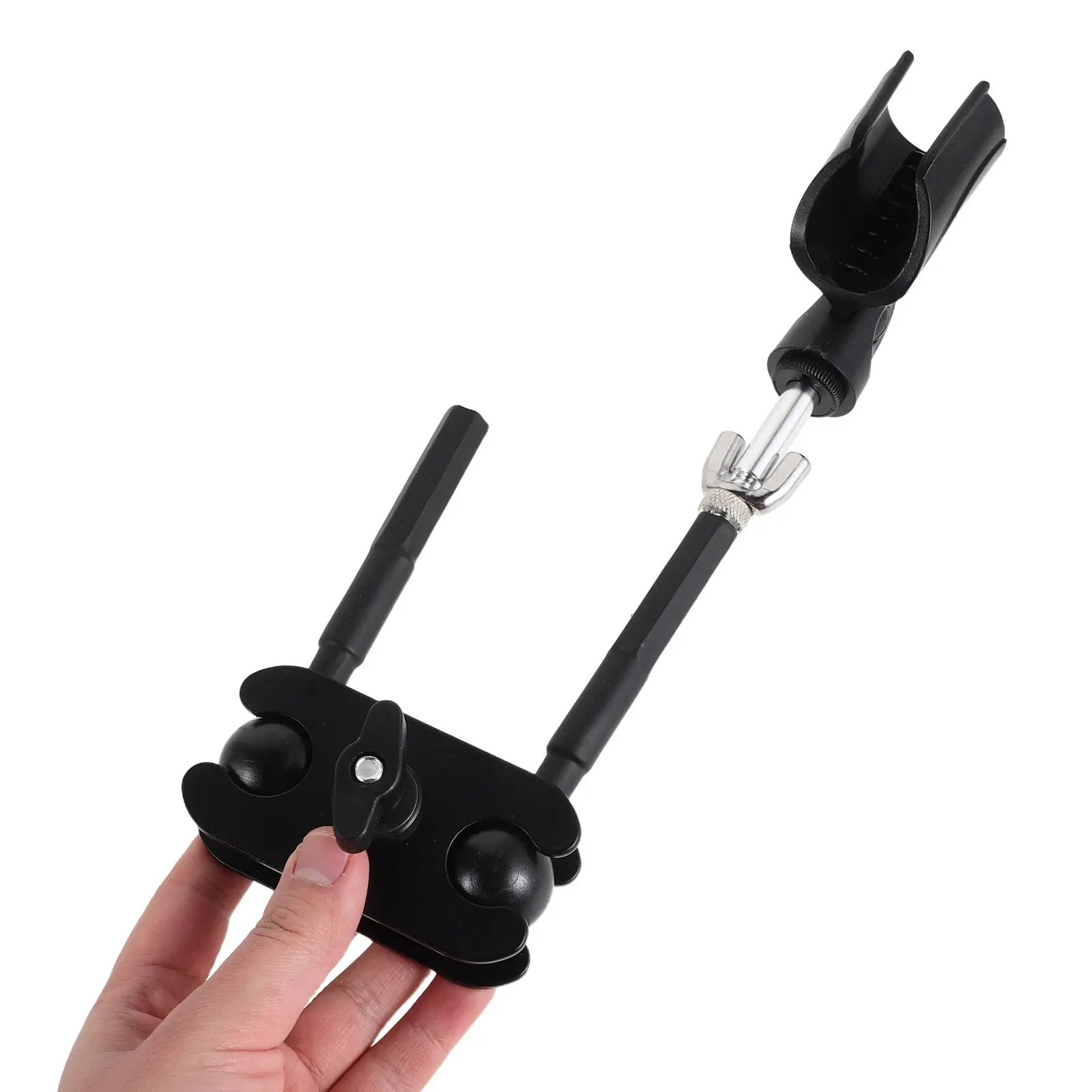 Microphone Holder Cymbal Stand Adjustable Boom Stand Bracket Ball Joint Extension Arm Studio Recording Wireless Mic Clamp