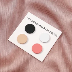 New Arrival Strong Magnet Hijab Scarf Brooches Pins Decorated Accessories For Women Muslim Candy Colors Magnets Wholesale 4/Pcs