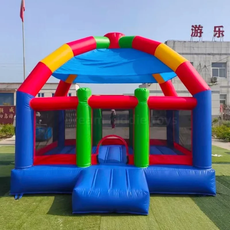 Colorful PVC Inflatable Castle with Roof Waterproof Bounce House for Commercial Rental