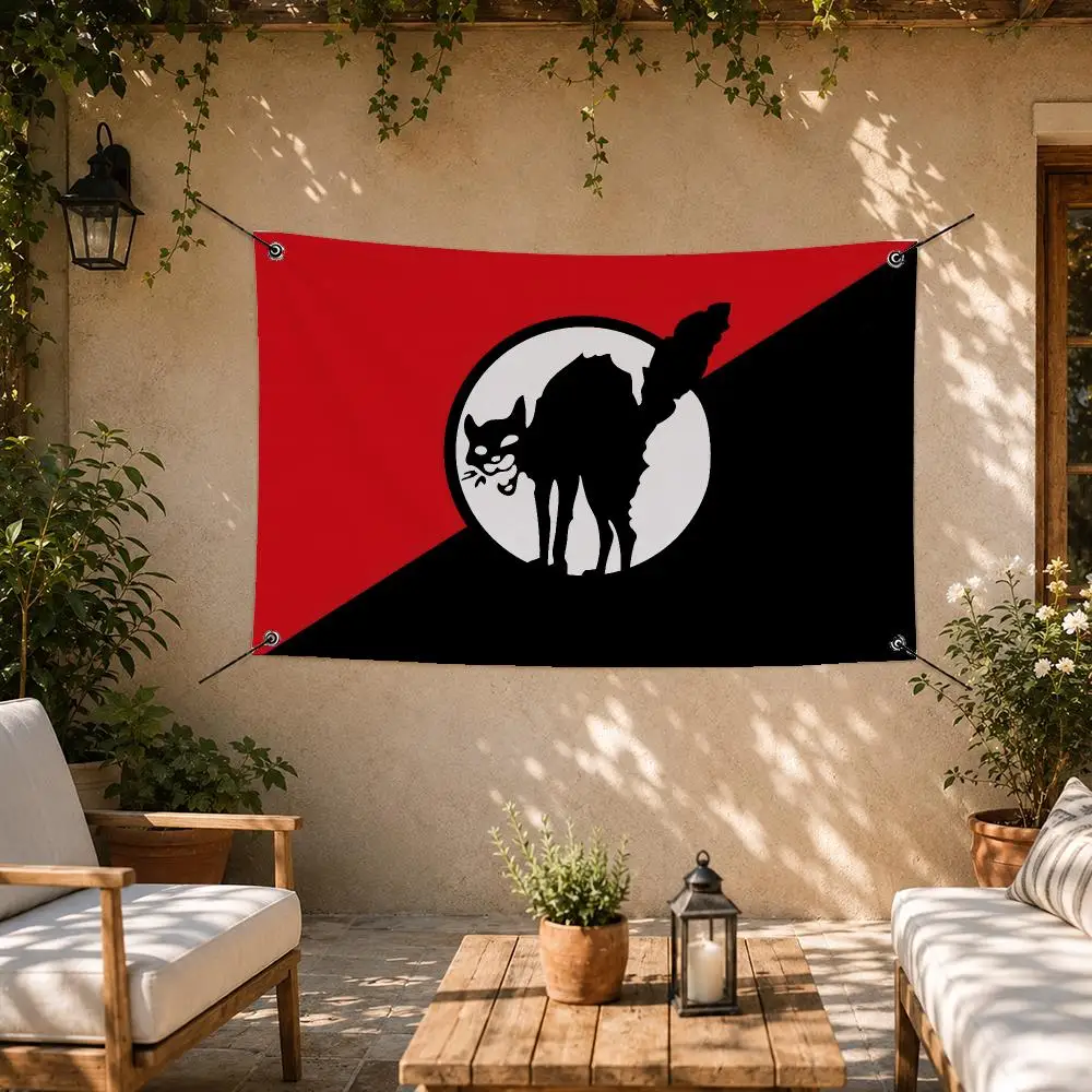 Bold Brand Anarchist Black Cats Flags Room Bedroom Home Outdoor Wall Hanging Concert Printed Background Decoration Art Banne