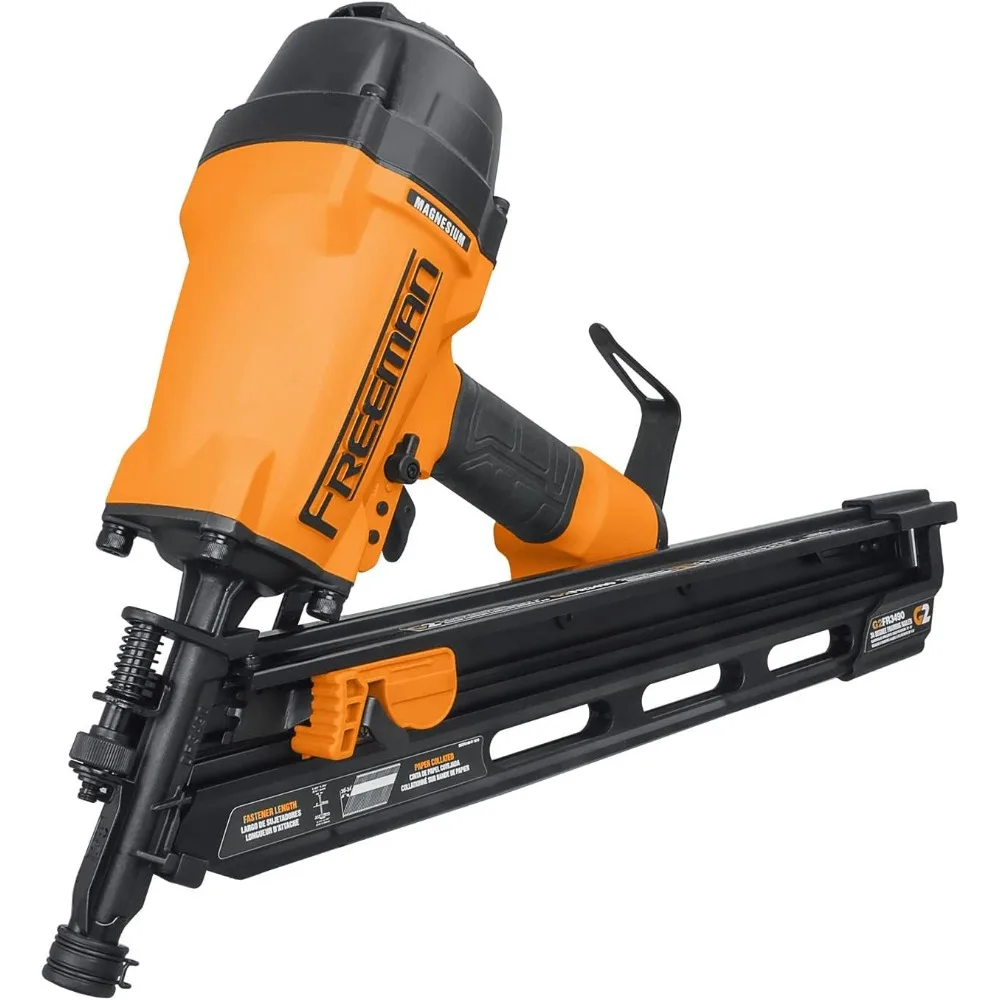 

Freeman G2FR3490 2nd Generation Pneumatic 34 Degree 3-1/2" Framing Nailer with Adjustable Metal Belt Hook and 1/4" NPT Air Conne