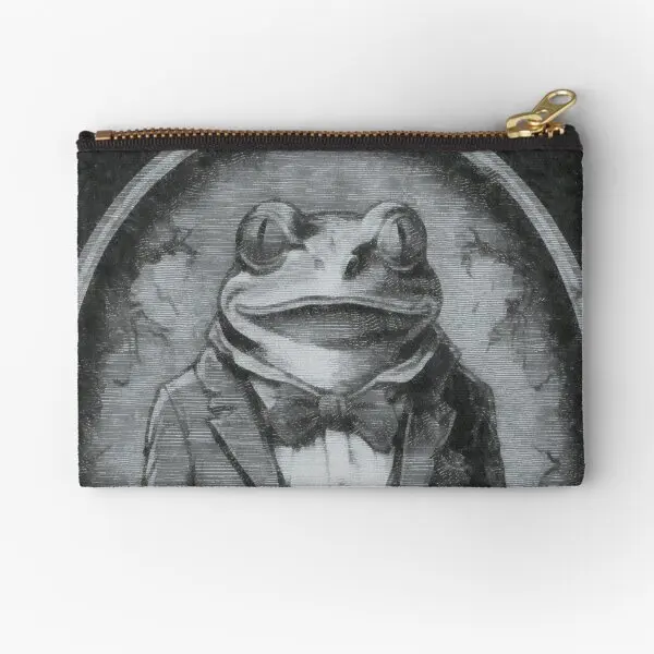 Frog Man Dracula Portrait Unique And S  Zipper Pouches Wallet Key Pocket Bag Cosmetic Men Storage Pure Money Underwear Women