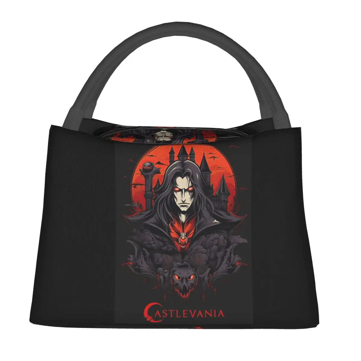 Castlevania - Dracula Portrait Lunch Bags Insulated Bento Box Lunch Tote Picnic Bags Cooler Thermal Bag for Woman Student Travel