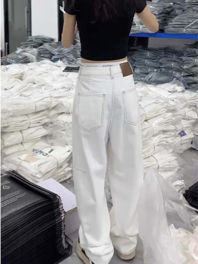 

Женские летние джинсы-бананы с широкими штанинами, узкие, больших размеров, длиной в пол, в стиле «папины брюки», новые модели