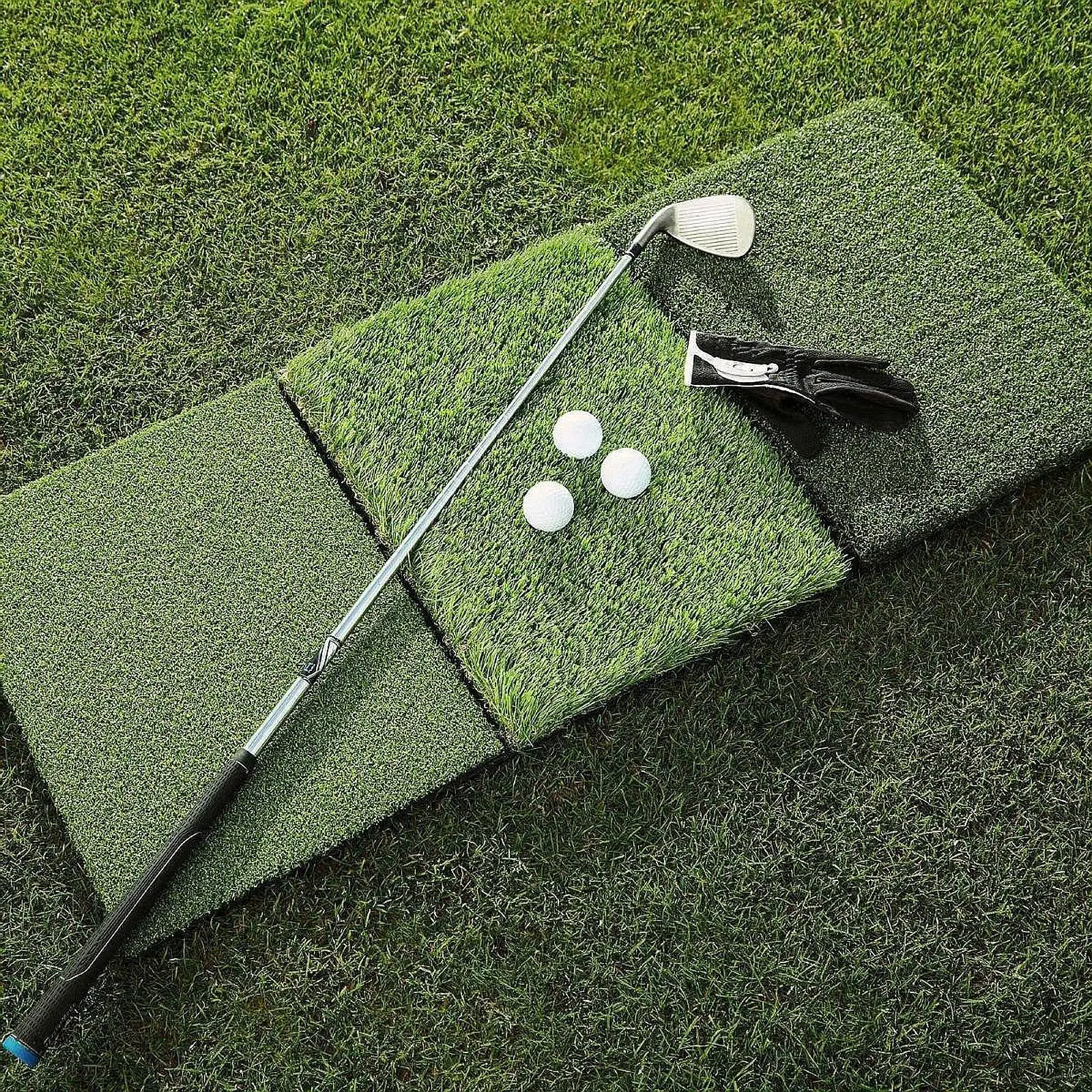 

Golf Hitting Mat Matting Swing Mat Home Use Portable Anti Slip Foldable Tri Turf