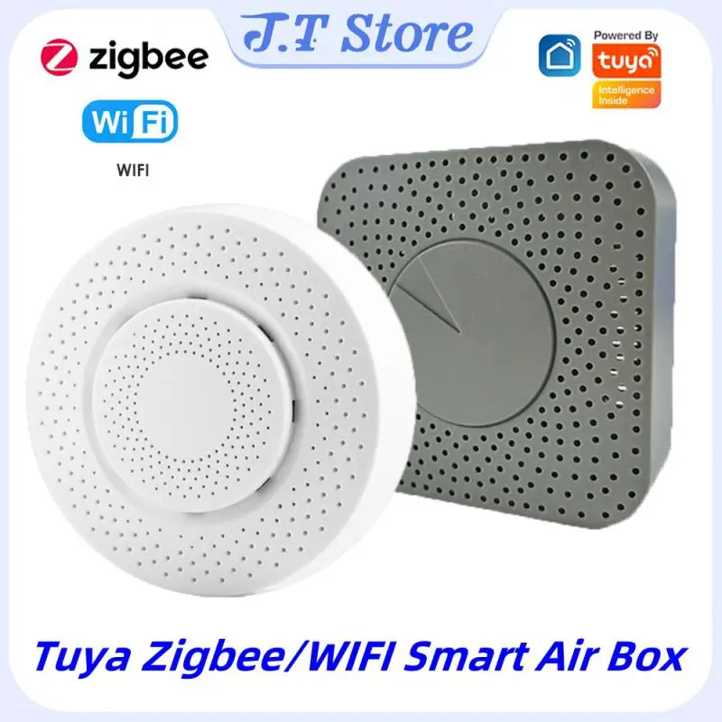 

Tuya Zigbee/WIFI Smart Air Box Formaldehyde VOC Carbon Dioxide Detector Temperature Humidity Sensor Automation Alarm Detector