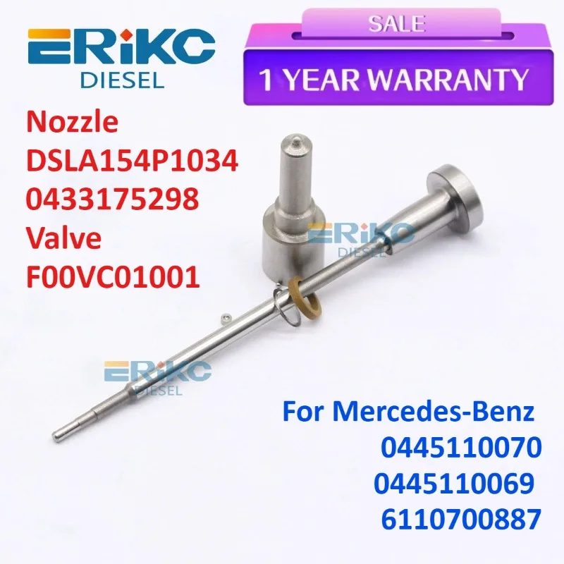 Repair Kits Nozzle DSLA154P1034 0433175298 Valve F00VC01001 for Mercedes-Benz Injector 0445110070 0445110069  6110700887
