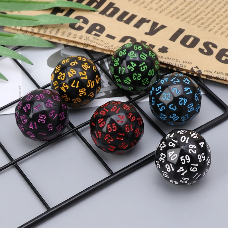 6Pcs 60 Sided D60 Polyhedral  For Casino RPG MTG Party Table Board Game