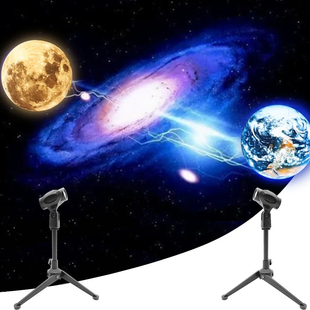 Starry sky projector earth starry sky moon projection lamp background atmosphere lamp for children\'s room bedroom decoration