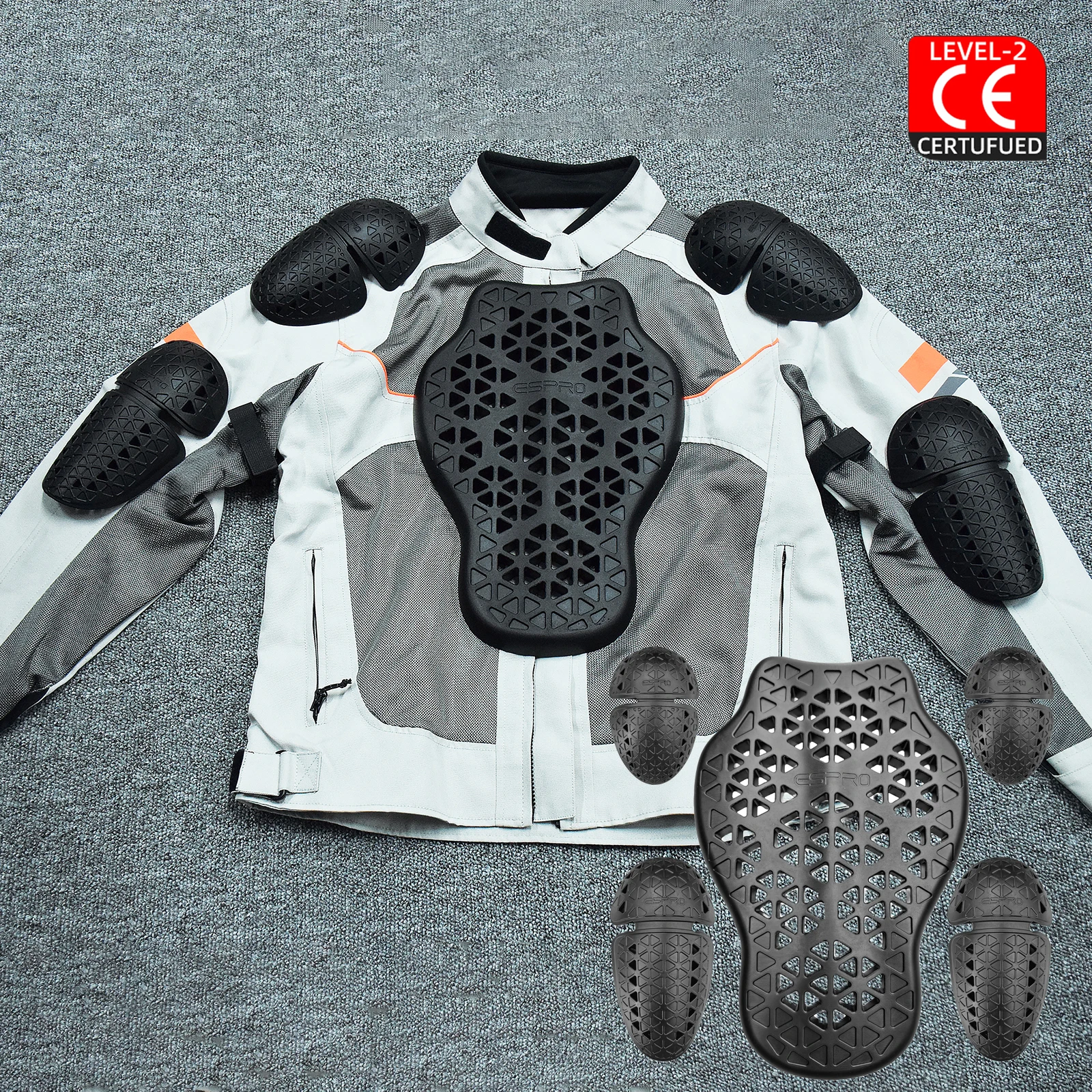 

Универсальное встроенное защитное снаряжение, сертифицированная CE2, мотоциклетная куртка, вставка, защита спины, наплечные налокотники для мотоцикла, мотокросса