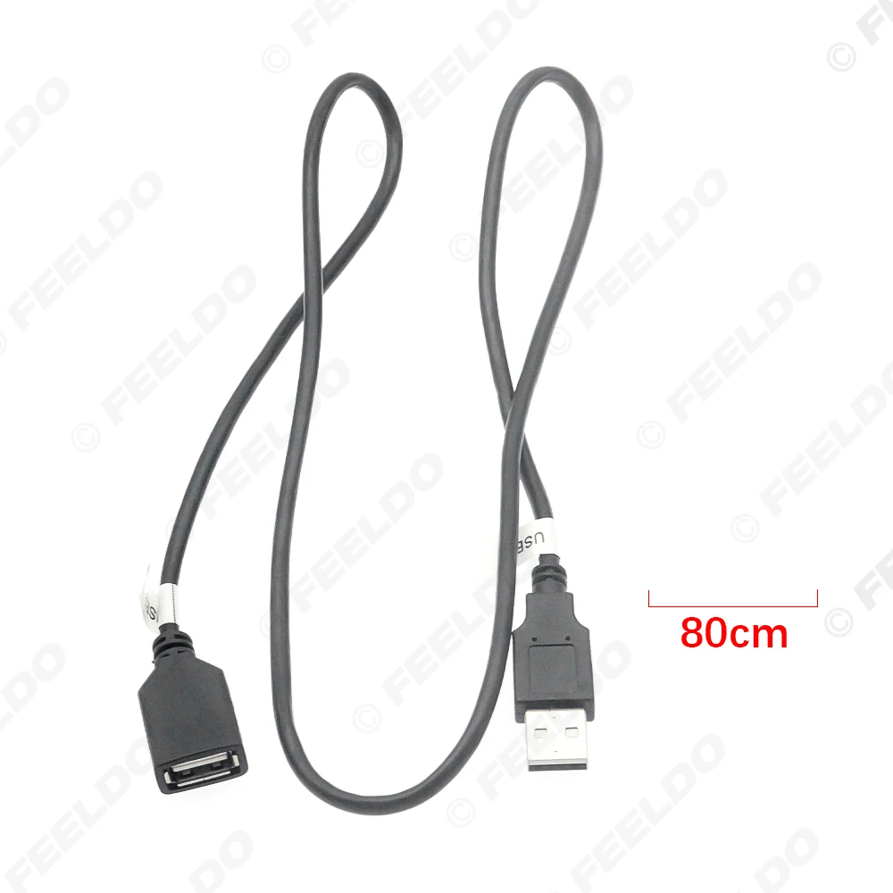 80cm Car Audio Vedio Input Media Data USB 2.0 Plug Wire USB Adapter For Universal Car Models Cable Adapter