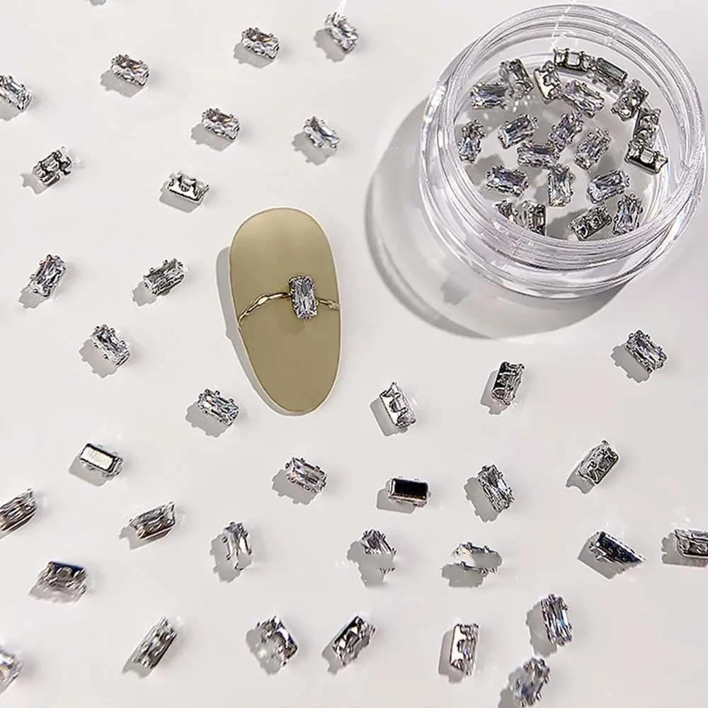 Manicure Nail  Accessories Water Drop Square Nail Jewelry Set Diamond Nail Decoration Crystal Nail Rhinestone Nail Art Charms