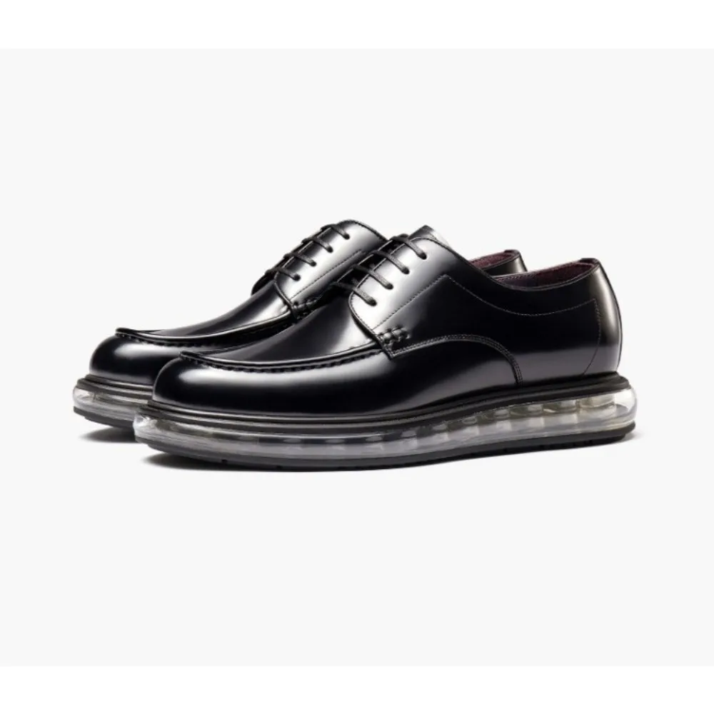 Fashion Business Casual Leather Shoes for Men British Style Thick Sole Cushion Trendy Men Dress Shoes