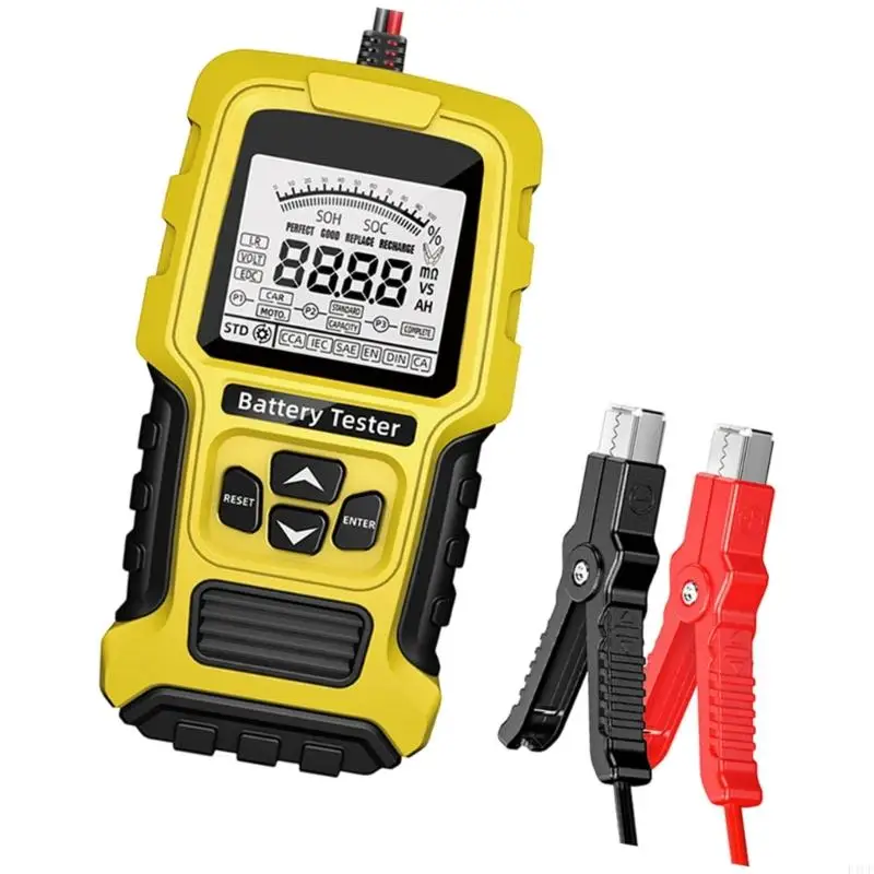 جهاز اختبار بطارية السيارة الجديد خفيف الوزن لعام 2025 لأنظمة 12 فولت 24 فولت مع أجهزة استشعار عالية الدقة
