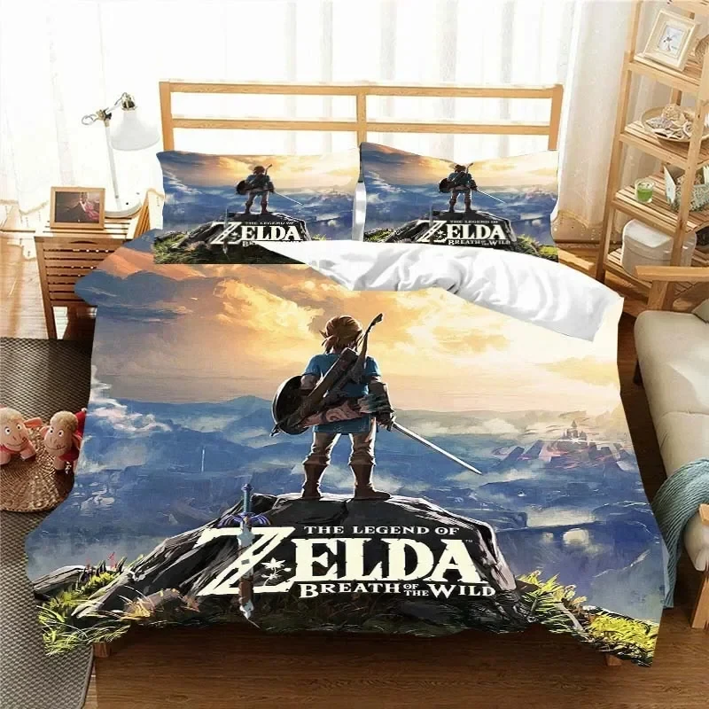 Z-Zelda Pattern Quilt Cover Pillowcase Bedding Two or Three Piece Set Multi Size Comforter Set Duvet Cover Bedding Sets