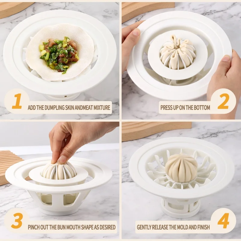 Baozi Maker Machine, Gomma Maker Stampo Gadget da cucina in plastica Strumento Panini Bao fatti in casa Preparazione Esplorazione culinaria