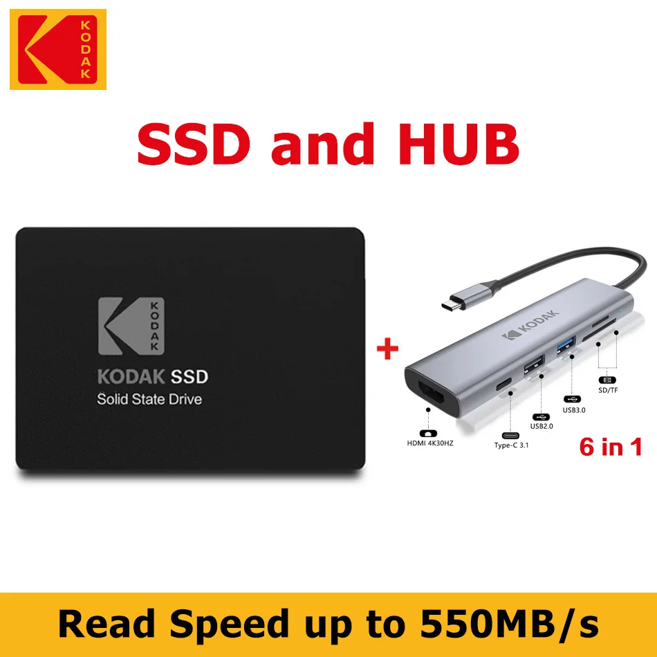 KODAK SSD 1TB 512GB 256GB 128GB Internal Solid State Drive Desktop 2.5 inch SATA III HDD 2.5'' Hard Disk HD Notebook PC Laptop