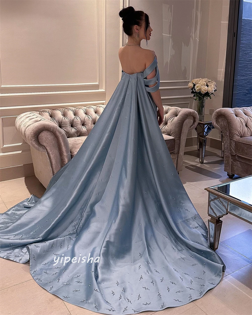     Satin Beading Cocktail Party Mermaid Off-the-shoulder Bespoke Occasion  Floor Length