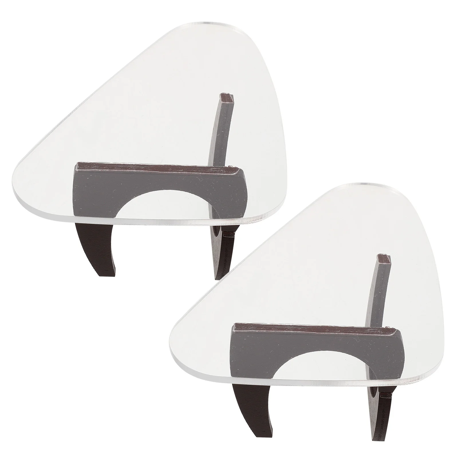 

2Pcs Miniature Wooden Triangle Tea Table Realistic Mini Dollhouse Living Room Scene Furniture Decoration Miniature Furniture