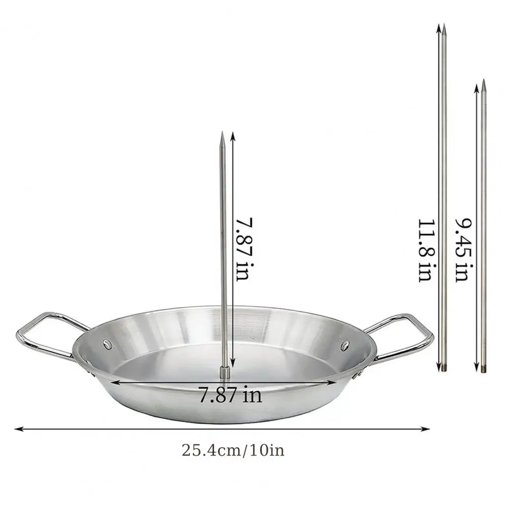 مجموعة شواية سيخ عمودية من الفولاذ المقاوم للصدأ مع 3 مسامير (8 بوصة/10 بوصة/12 بوصة) فرش علبة زيت رف كباب طقم أسياخ كباب طويلة