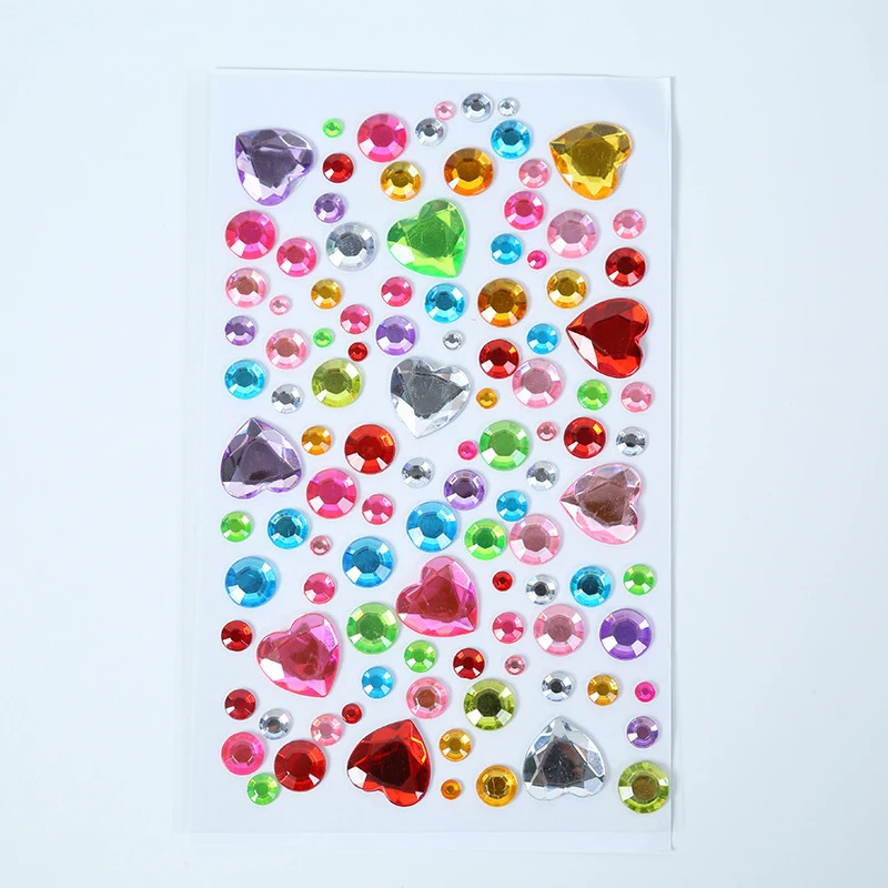 Edelstein-Aufkleber, Selbstklebende Gesichts-Schmuck-Sticker, Acryl-Edelsteine für DIY-Basteleien, Funkelnde Herzförmige Strass-Steine für Party- und Feiertagsdekoration