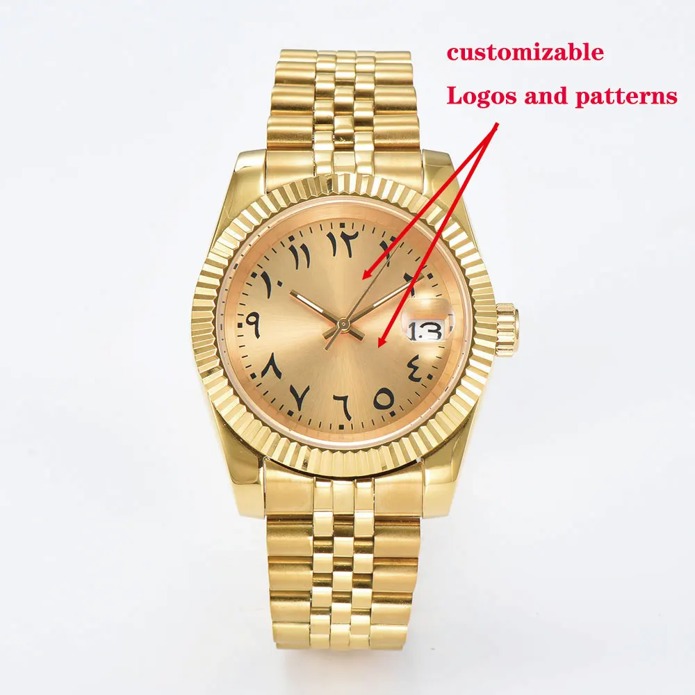 39mm luxury custom men's watch NH35 movement automatic mechanical watch Arab dial modified movement rotor sapphire glass