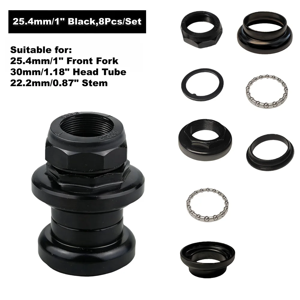25,4 mm/1 Zoll und 28,6 mm/1-1/8 Zoll Gewinde-Käfiglager und Dichtungslager Fahrrad-Steuersatz für 30 mm/34 mm Steuerrohr, leichter Fahrrad-Steuersatz – Detail 5
