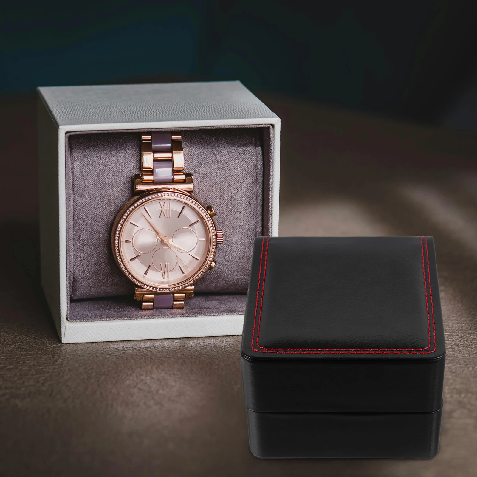 

Luxury PU Watch Box for Men Single Grid Storage Case with Removable Pillow Watch Display Home Travel Jewelry Box