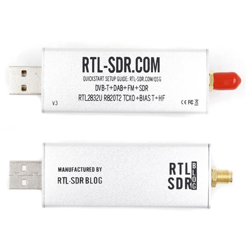 Récepteur sans fil multifonction défini par logiciel Récepteur radio RTL-SDR V3 R820T2 RTL2832U 1PPM TCXO SMA RTLS SDR