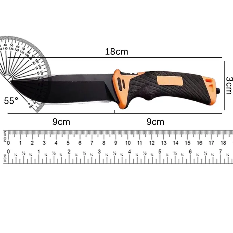 Outdoor Camping Multifunctional Outdoor Camping Knife Portable Convenient Small Straight Knife Compass 4Th Generation Model