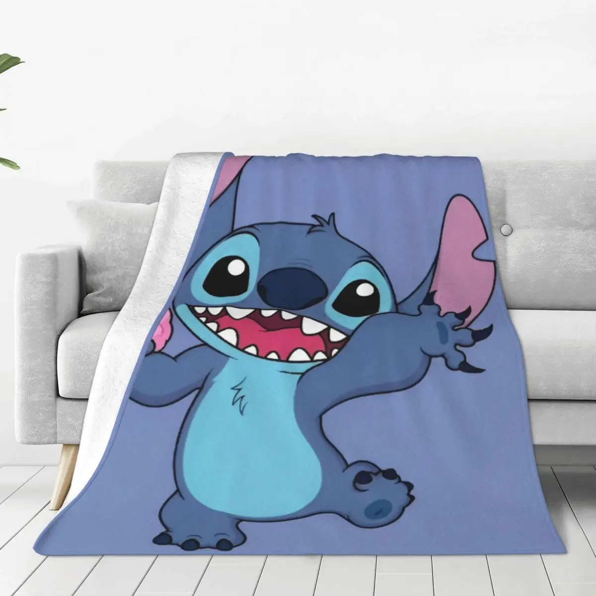 Stitch Cartoon Blankets Quality Warm Soft Throw Blanket Spring Picnic Home Decor Aesthetic Bedspread