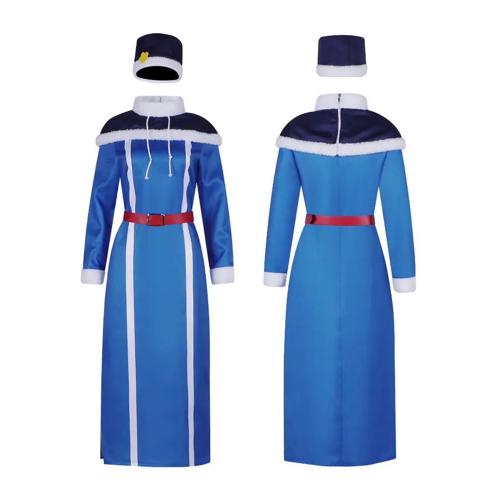 Anime Fairy Tail  Juvia Lockser Cosplay Costume Long Dress With Hat Belt Shawl Women Halloween Carnival Party Uniform Outfits view 5