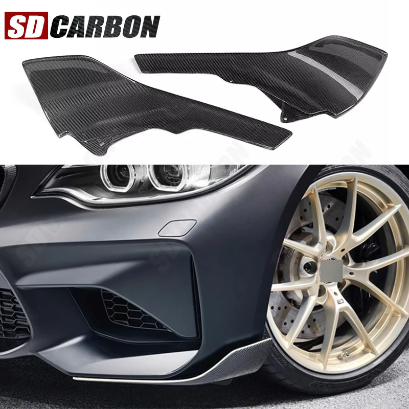 

For BMW M2 F87 2014-2021 Carbon Fiber wrap angle Car Front Bumper Splitter Corner Trim Cover Front Chin Car Accessories
