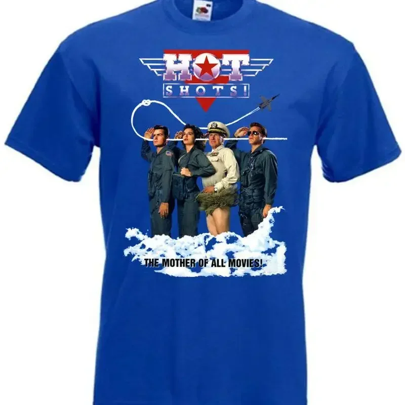 HOT SHOTS 1 ver 2 Movie Poster T shirt Blue all sizes