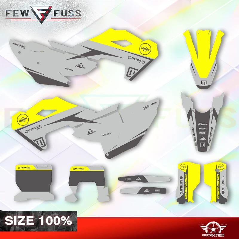Fewfuss Holographic Chrome Racing Decal Graphics Kit for Husqvarna 2023-2025 TC FX TX FX & 2024-2026 TE FE Motorcycle Stickers